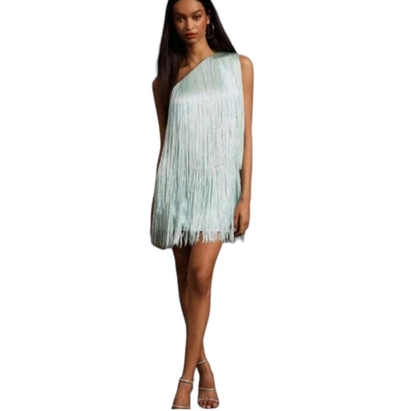 Hutch Mint Green Fringe Mini Dress - Picture 2 of 6